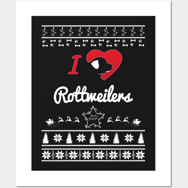 Merry Christmas ROTTWEILERS Wall Art by bryanwilly